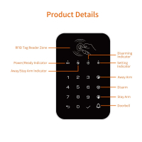 Home-Locking RFID code klavier + 2 stuks badge (alleen voor alarmsysteem ST-01).RFI-042ST