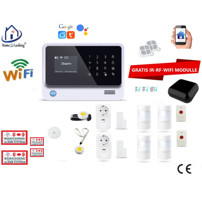 Home-Locking senioren draadloos smart alarmsysteem wifi,gprs,sms AC05 set 3.