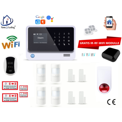 Home-locking draadloos smart alarmsysteem wifi,gprs,sms set 8 AC-05