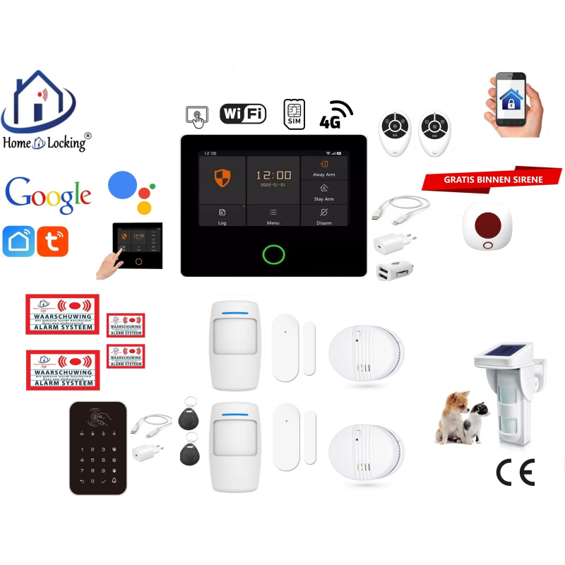 Draadloos smart alarmsysteem wifi,gprs,sms ST-01A set 13.