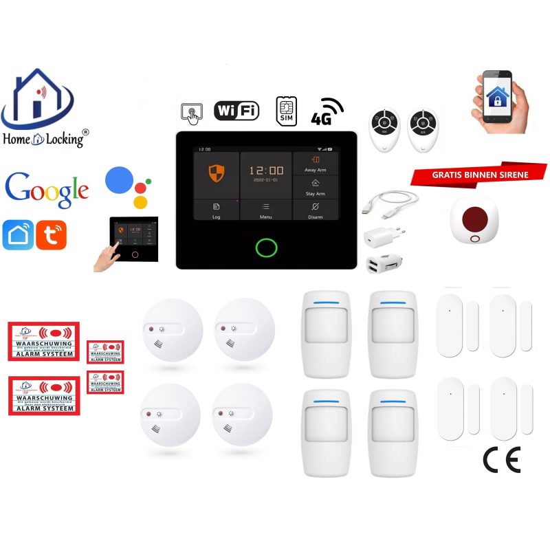 Draadloos smart alarmsysteem wifi,gprs,sms ST-01A set 15.
