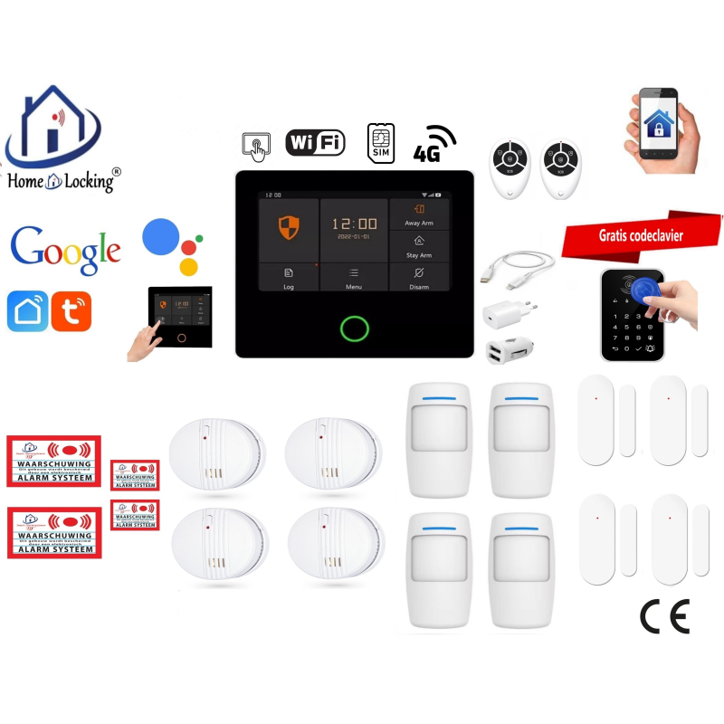 Draadloos smart alarmsysteem wifi,gprs,sms ST-01A set 4.