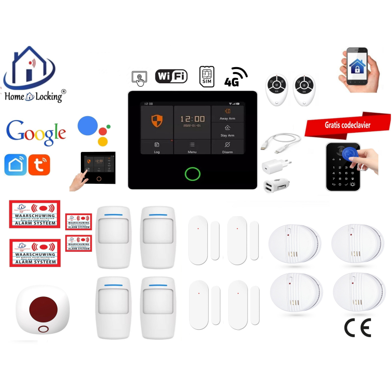 Draadloos smart alarmsysteem wifi,gprs,sms ST-01A set 9.