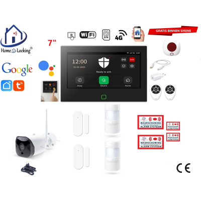  Wifi,gprs,sms alarmsysteem met 7" scherm en 8 bedrade zones. ST01B set 33