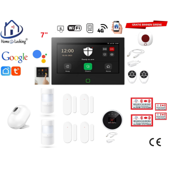  Wifi,gprs,sms alarmsysteem met 7" scherm en 8 bedrade zones. ST01B set-59