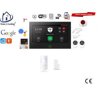  Wifi,gprs,sms alarmsysteem met 7" scherm en 8 bedrade zones. ST01B 