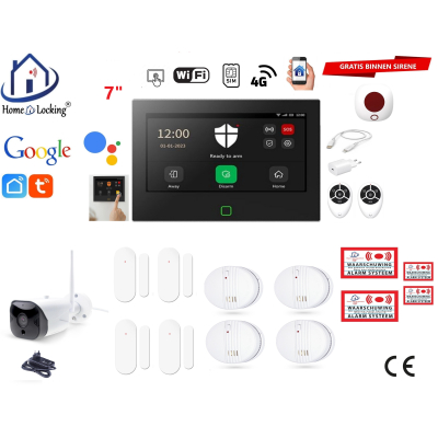  Wifi,gprs,sms alarmsysteem met 7" scherm en 8 bedrade zones. ST01B set-27