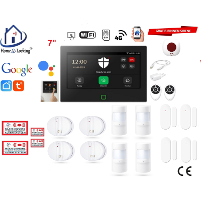  Wifi,gprs,sms alarmsysteem met 7" scherm en 8 bedrade zones. ST01B set 4