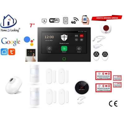 Wifi,gprs,sms alarmsysteem met 7" scherm en 8 bedrade zones. ST01B set-59 Wifi,gprs,sms alarmsysteem met 7" scherm en 8 bedrade zones. ST01B set-59