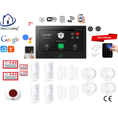  Wifi,gprs,sms alarmsysteem met 7" scherm en 8 bedrade zones. ST01B set 9