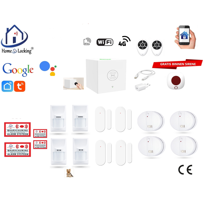 Home-locking wifi Google assistant beveiligingsbox voor alarm detectoren. ST01C-2