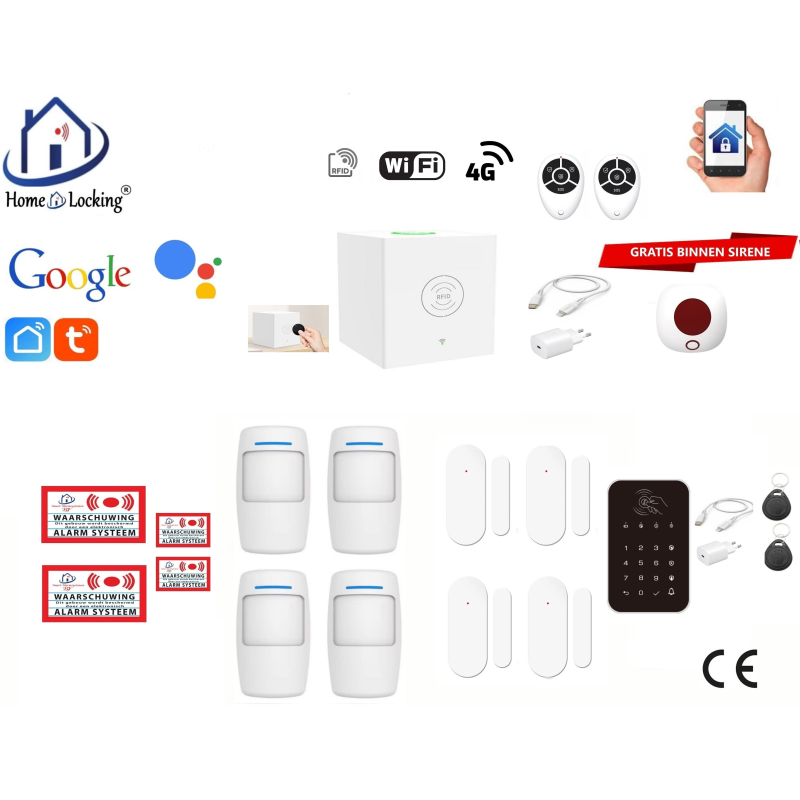 Home-locking wifi Google assistant beveiligingsbox voor alarm detectoren. ST01C-8