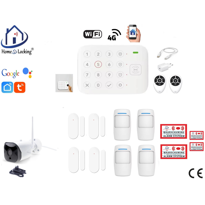 Draadloos smart alarmsysteem wifi met RFID in en uitschakelen. ST01D-31