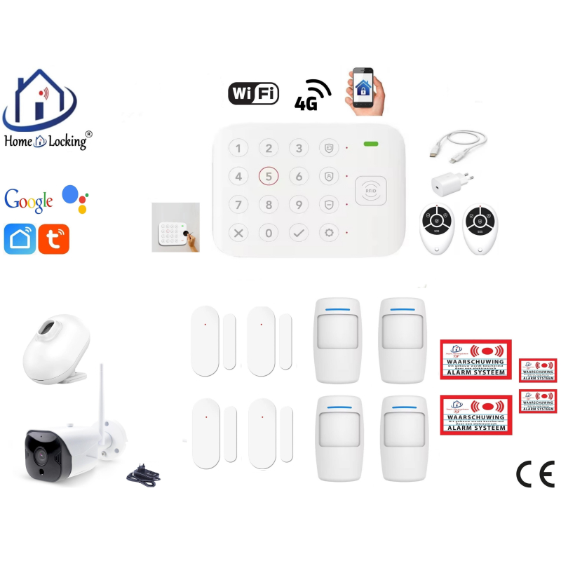 Draadloos smart alarmsysteem wifi met RFID in en uitschakelen. ST01D-58