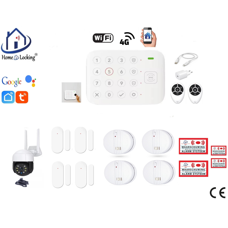 Draadloos smart alarmsysteem wifi met RFID in en uitschakelen. ST01D-61