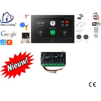  Wifi,gprs,sms alarmsysteem met 7" scherm en omzetter bedraad naar draadloos. ST01B-OMZ2