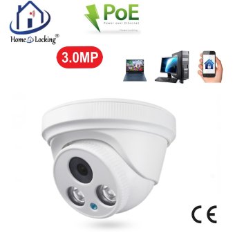 Home-Locking ip-camera dome (metaal) met bewegingsdetectie en SONY ship POE 3.0MP. C-1256