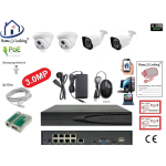 Home-Locking camerasysteem met bewegingsdetectie en NVR 8ch 8.0MP H265 POE met 2 dome pvc en 2 bullet metaal camera's 3.0MP CS-4-1519
