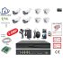 Home-Locking camerasysteem met bewegingsdetectie en NVR 8ch 8.0MP H265 POE met 4 dome pvc en 4 bullet metaal camera's 3.0MP. CS-8-1481