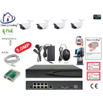 Home-Locking camerasysteem met bewegingsdetectie en NVR 8ch 8.0MP H265 POE met 4 bullet camera's 1944P 5.0MP. CS-4-1464
