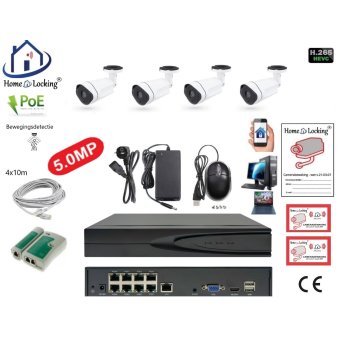Home-Locking camerasysteem met NVR 5.0MP H265 POE met 4 camera's 1944P 5.0MP CS-4-1431