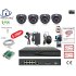 Home-Locking camerasysteem met bewegingsdetectie en NVR 8ch 8.0MP H265 POE met 4 dome camera's metaal 5.0MP. CS-4-1537
