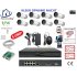 Home-Locking camerasysteem met bewegingsdetectie en NVR 8ch 8.0MP H265 POE met 8 bullet camera's 1944P 5.0MP. CS-8-1607KL