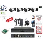 Home-Locking camerasysteem met NVR 5.0MP H265 POE met 4 bullet metaal camera's 1944P 5.0MP CS-4-1451