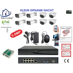 Home-Locking camerasysteem met bewegingsdetectie en NVR 8ch 8.0MP H265 POE met 4 dome en 4 bullet camera's 1944P 5.0MP. CS-8-1604KL