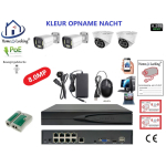 Home-Locking camerasysteem met bewegingsdetectie en NVR 8ch 8.0MP H265 POE met 2 dome en 2 bullet camera's 2160P 8.0MP. CS-4-1601KL