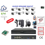 Home-Locking camerasysteem met bewegingsdetectie en NVR 8ch 8.0MP H265 POE met 4 dome camera's 2160P 8.0MP. CS-8-1601KL