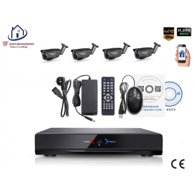 Home-Locking camerasysteem met NVR 2.0MP H.265 POE en 4 buiten camera's 2.0MP CS-4-494 Home-Locking camerasysteem met NVR 2.0MP H.265 POE en 4 buiten camera's 2.0MP CS-4-494