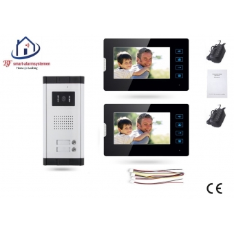 Home-Locking complete deur video videofoon 4 draads met 2 binnen schermen.DT-1478