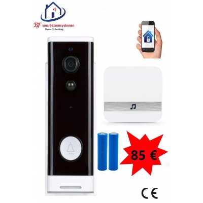 Smart WiFi HD video deurbel 2.0MP met binnen bel werkt met Amazon Alexa / Google Assistance. T-2090B. Smart WiFi HD video deurbel 2.0MP met binnen bel werkt met Amazon Alexa / Google Assistance. T-2090B.