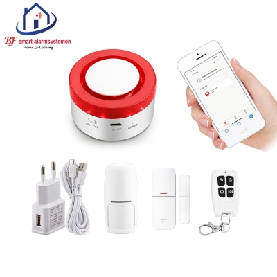 Smart WiFi Sirene-alarmsysteem werkt met Amazon Alexa / Google Assistance.T-2000 Smart WiFi Sirene-alarmsysteem werkt met Amazon Alexa / Google Assistance.T-2000
