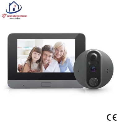 WIFI deurvideo kijkgaatje met 4.3 Inch binnen scherm kan werken met Amazon Alexa / Google Assistance.T-2100. WIFI deurvideo kijkgaatje met 4.3 Inch binnen scherm kan werken met Amazon Alexa / Google Assistance.T-2100.