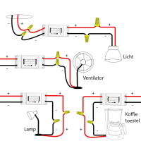 Home-locking WiFi universele schakelaar 1 kanaal met bediening via Smart Life APP werkt met Alexa en Google spraaksturing. T-2010