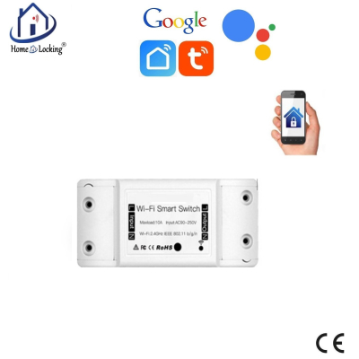 Home-locking WiFi universele schakelaar 1 kanaal met bediening via Smart Life APP werkt met Alexa en Google spraaksturing. T-2010