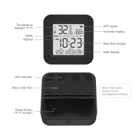 Home-locking WiFi temperatuur/vochtmeter en IR functie met bediening via Smart Life APP werkt met Alexa en Google spraaksturing. T-2011