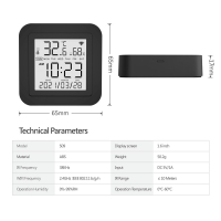 Home-locking WiFi temperatuur/vochtmeter en IR functie met bediening via Smart Life APP werkt met Alexa en Google spraaksturing. T-2011