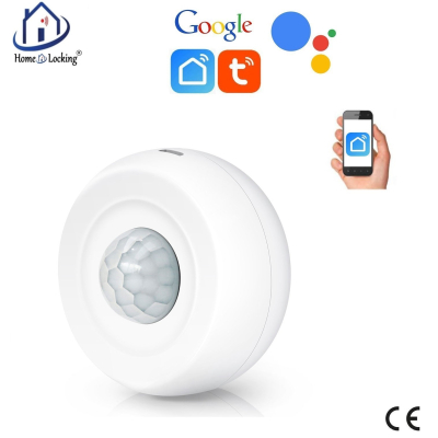 Home-locking WiFi PIR-detector 360° met bediening via Smart Life APP werkt met Alexa en Google spraaksturing. T-2021