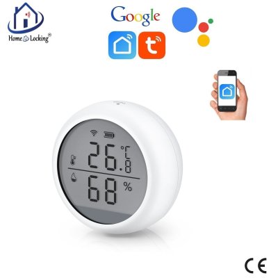 Home-locking WiFi temperatuur/vochtmeter met bediening via Smart Life APP werkt met Alexa en Google spraaksturing. T-2053