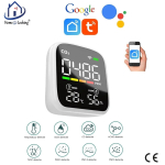 Home-locking WiFi temperatuur/vochtmeter en CO detectie met bediening via Smart Life APP werkt met Alexa en Google spraaksturing. T-2059