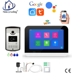 Smart WIFI deur intercom met touchscreen bediening en kan samen werken met Alexa en Google spraaksturing met bediening via Smart Life APP. T-2302