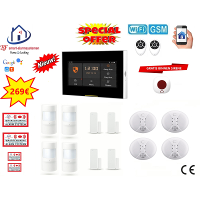 Draadloos smart alarmsysteem wifi,gprs,sms ST-01. STO1-PROMO1