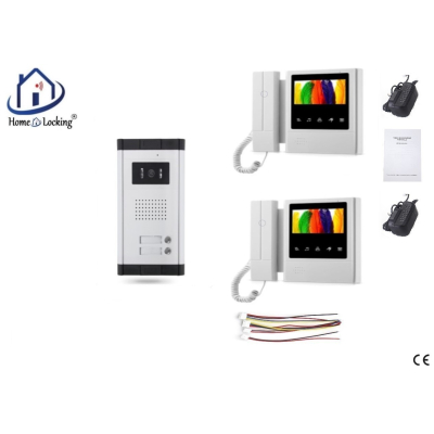 Home-Locking complete deur video videofoon 4 draads met 2 binnen schermen.DT-1473